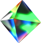 3D Glowing Glass Octahedron